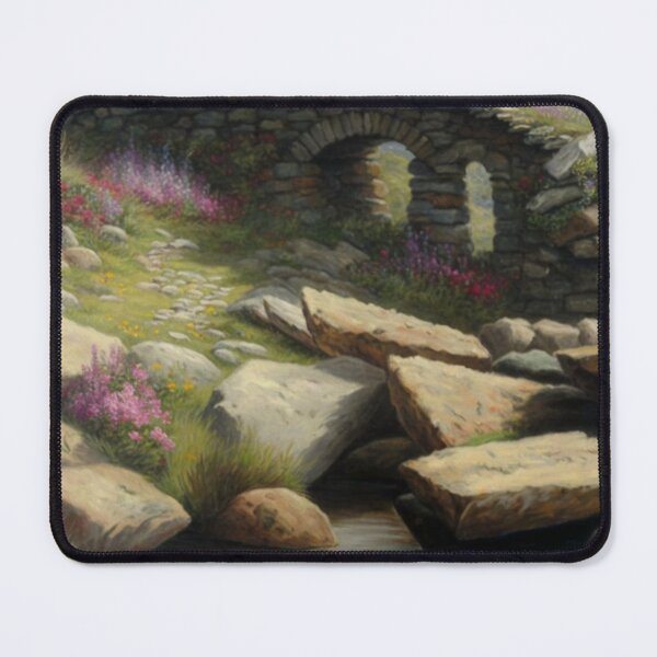 Item preview, bridge over a stream with wildflowers designed and sold by JoepshLSio.