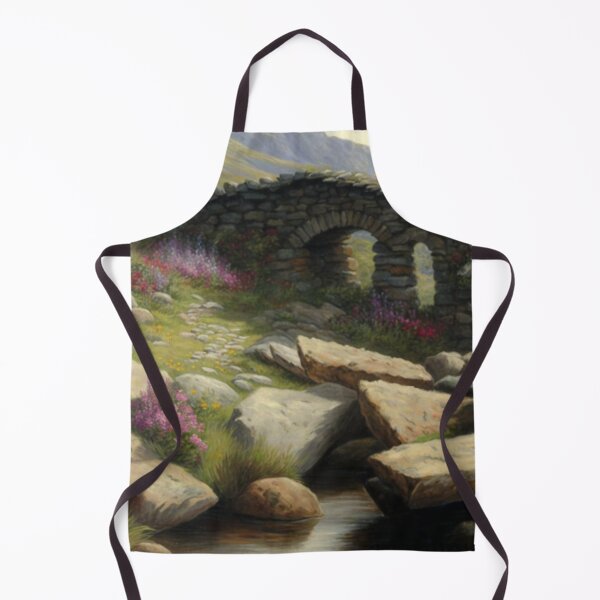 Item preview, bridge over a stream with wildflowers designed and sold by JoepshLSio.