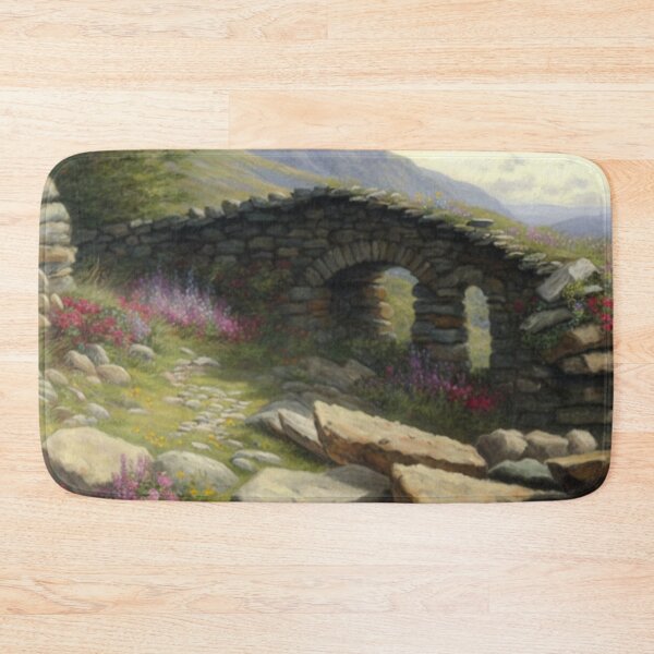 Item preview, bridge over a stream with wildflowers designed and sold by JoepshLSio.