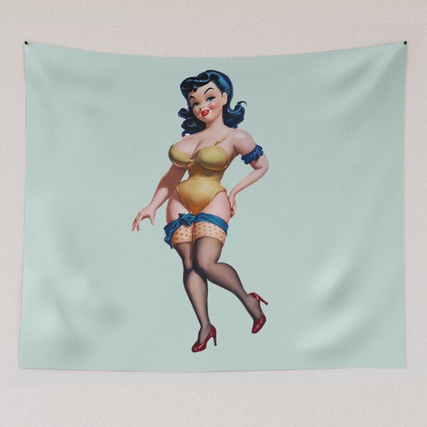 Item preview, Standing Yellow Pinup Girl designed and sold by cutestpinups.