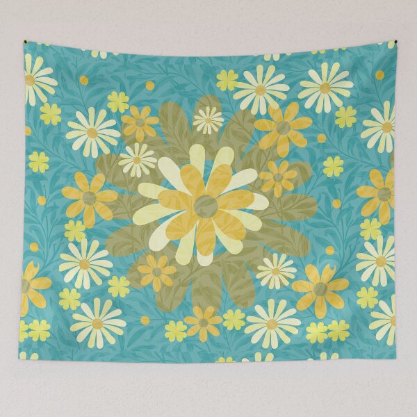Item preview, Flower Mandalas Green Yellow designed and sold by ZandraGalaShop.