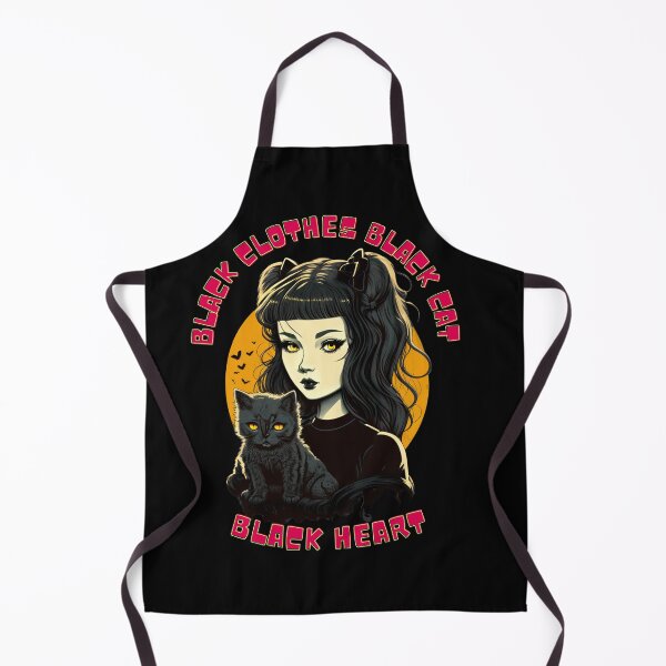 Item preview, Cute Goth Girl And Cat Dark Heart Quote designed and sold by StormyMuse.