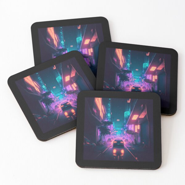 Item preview, Copy of futuristic neon night street designed and sold by SuperSoulArts.