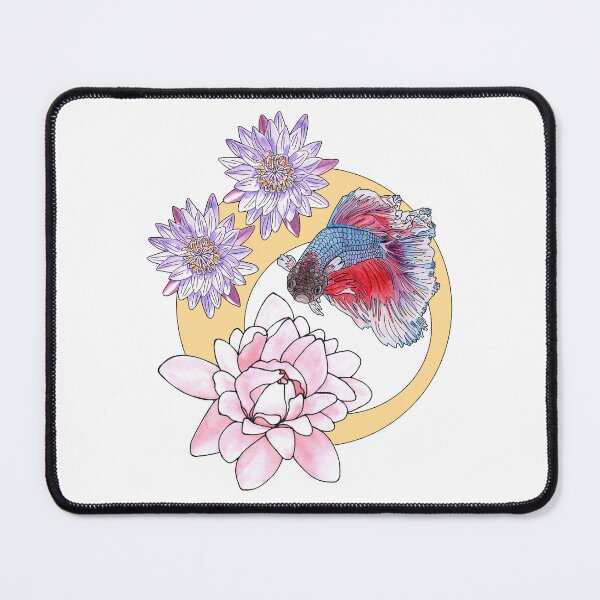 Item preview, Betta fish and Water lily designed and sold by YuNikDraw.