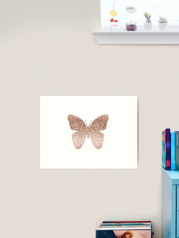 Butterfly Pink Gold Glitter Sparkles Art Board Print for Sale by Simplyy  Unique