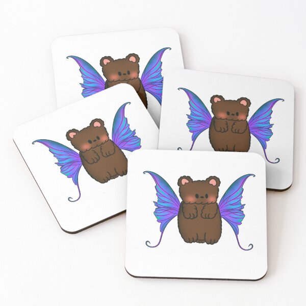 Item preview, Teddy Bear Fairy with Blue and purple wings designed and sold by EtherealKawaii.