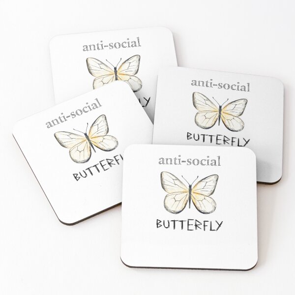 Item preview, anti-social butterfly designed and sold by MagpieMuddles.