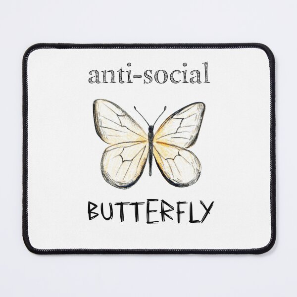 Item preview, anti-social butterfly designed and sold by MagpieMuddles.