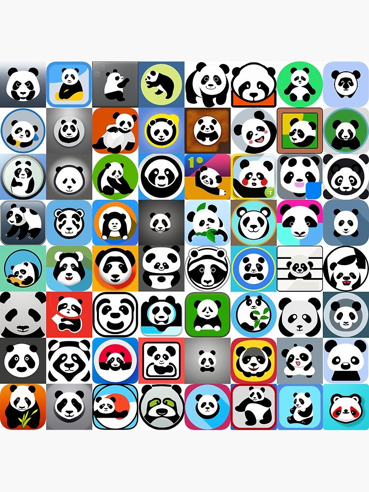 "PANDAS!PANDAS!PANDAS!" Sticker for Sale by LuBits | Redbubble