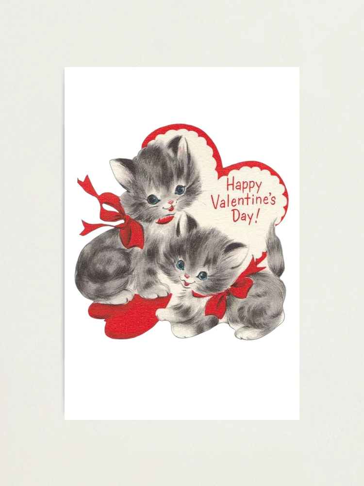 10-Inch Deluxe Vintage Valentine with Stand - Happy Cat 