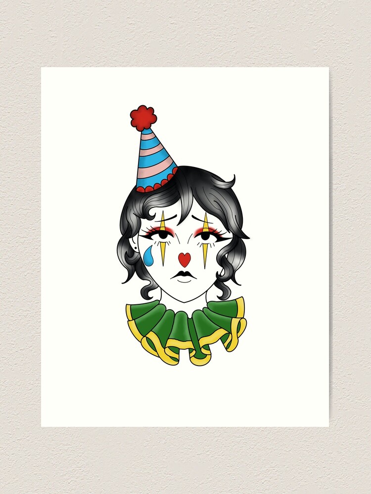 I STARTED a JOKE sad clown girl Giclee shops print