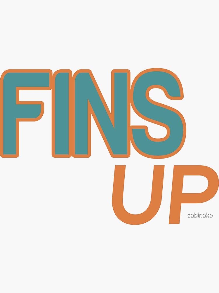 Fins Up Sticker for Sale by sabinako