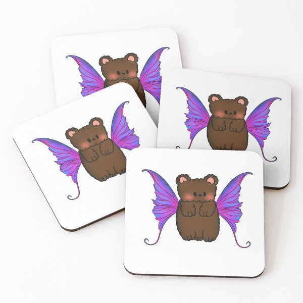 Item preview, Teddy Bear Fairy with Pink,purple and blue wings designed and sold by EtherealKawaii.