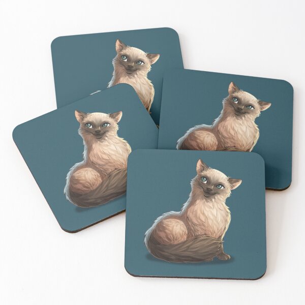 Item preview, Retrato de mascota de gato de pelo largo malasio o siamés designed and sold by PaperRain.