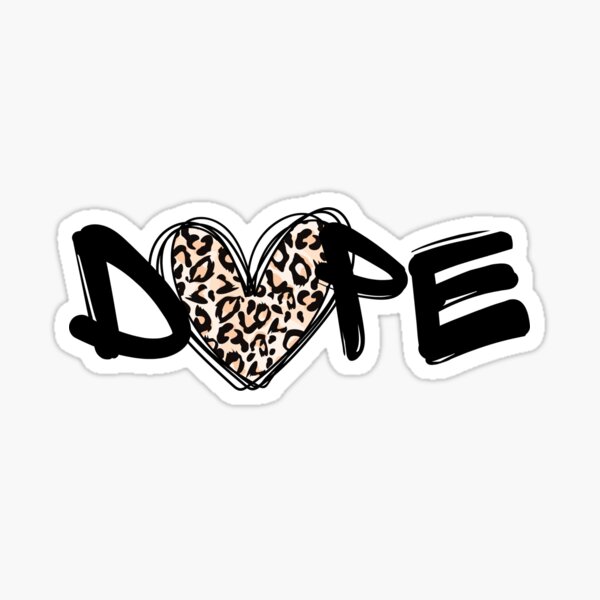 Dope Graffiti Art Leopard Heart Sticker