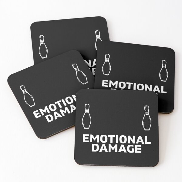 Item preview, White Text Emotional Damage Bowling designed and sold by janelchristine.