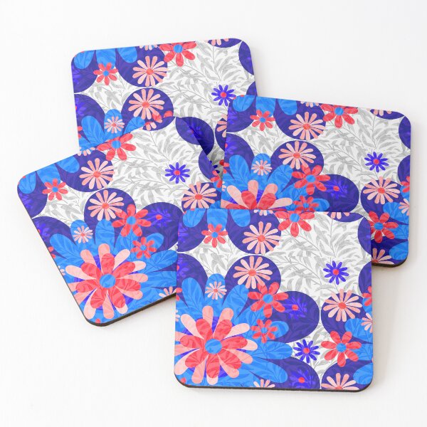 Item preview, Flower Mandala Red Blue White designed and sold by ZandraGalaShop.