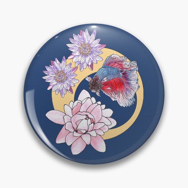 Item preview, Betta fish and Water lily designed and sold by YuNikDraw.