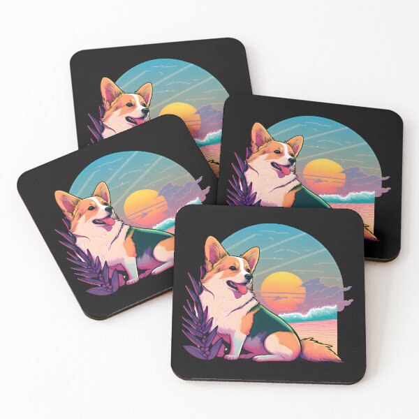 Item preview, Sunset Corgi | Vintage Corgi | Summer Corgi| Beach Corgi designed and sold by CosmicLoots.
