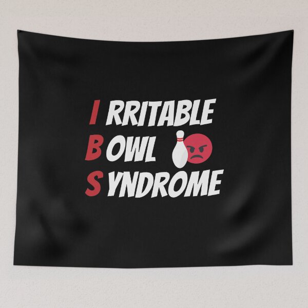 Item preview, White Text IBS Irritable Bowl Syndrome Bowling designed and sold by janelchristine.