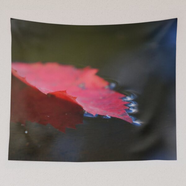 Item preview, Red Leaf Floating on Water designed and sold by Nalinne Jones.