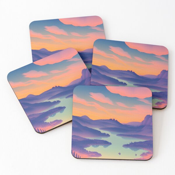 Item preview, Discover the Elegance and Charm of Our Collection of Minimalist Matte Painting of Beautiful Mountain Landscape in the Bavarian Alps Prints designed and sold by supeart.