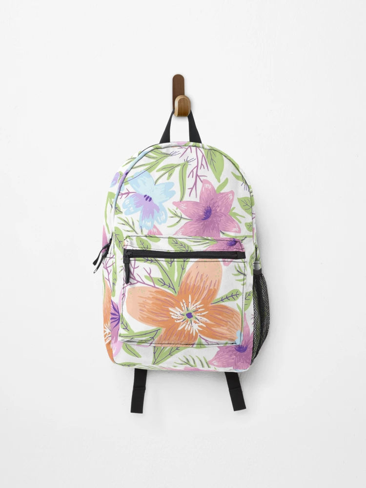Thumbnail 1 of 3, Backpack, Pink Orange Roses Pattern designed and sold by MedEla ⭐⭐⭐⭐⭐.