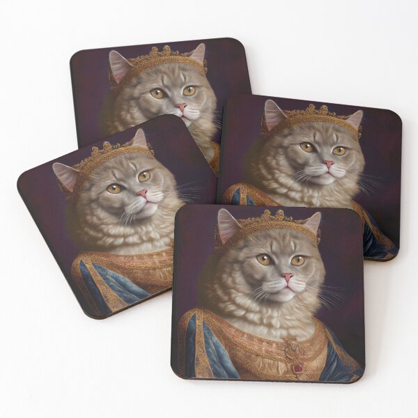 Item preview, Selkirk Rex King Cat Breed Portrait Royal Renaissance Animal Painting designed and sold by Nalaxation.