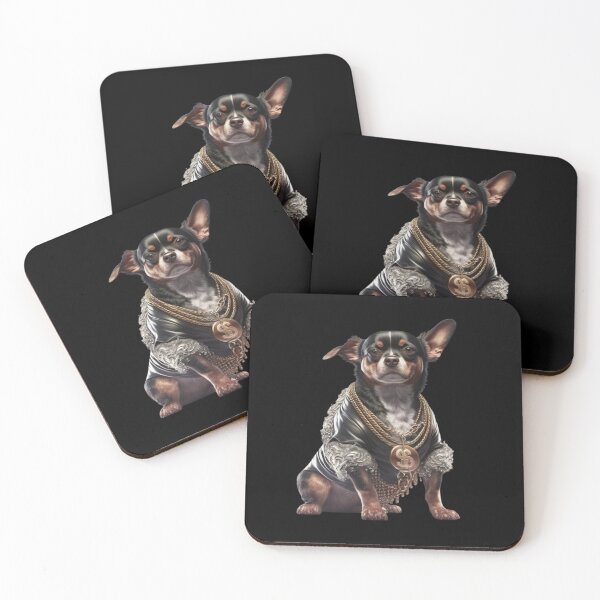Item preview, Gangster Chihuahua Black Nose With Boss Jacket, Gold Necklace Dog  designed and sold by adembulut.
