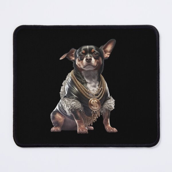Item preview, Gangster Chihuahua Black Nose With Boss Jacket, Gold Necklace Dog designed and sold by adembulut.