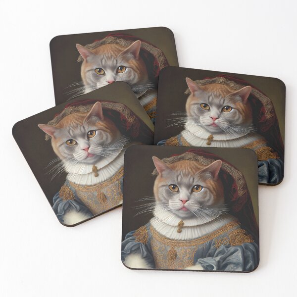 Item preview, Selkirk Rex Queen Cat Breed Portrait Royal Renaissance Animal Painting designed and sold by Nalaxation.