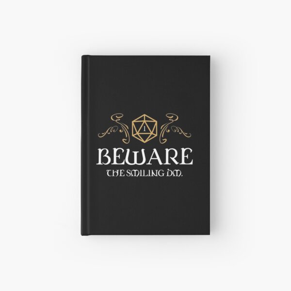 Beware the Smiling Narator 20 Sided Dice Critical Fail Tabletop RPG Hardcover Journal