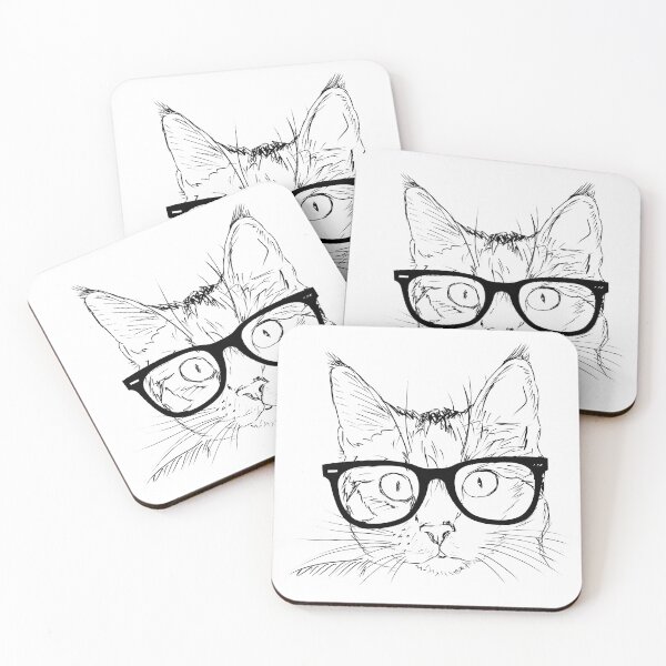 Item preview, Cat with Hipster Glasses designed and sold by KGoPrintables.