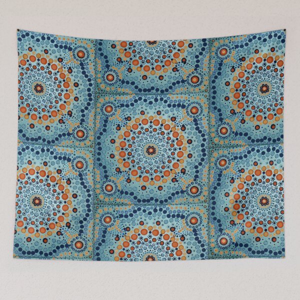 Item preview, Blue Tunnel Dot Mandala designed and sold by Caye Harrison.
