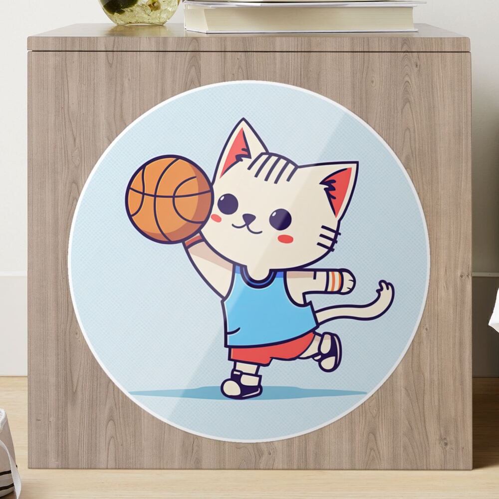 Sticker for Sale avec l'œuvre « La vie est meilleure, avec les chats et le  basket-ball, Désolé, je ne peux pas, Au revoir, drôle, chat, amoureux,  joueur, papa, maman, fan, entraîneur, athlète