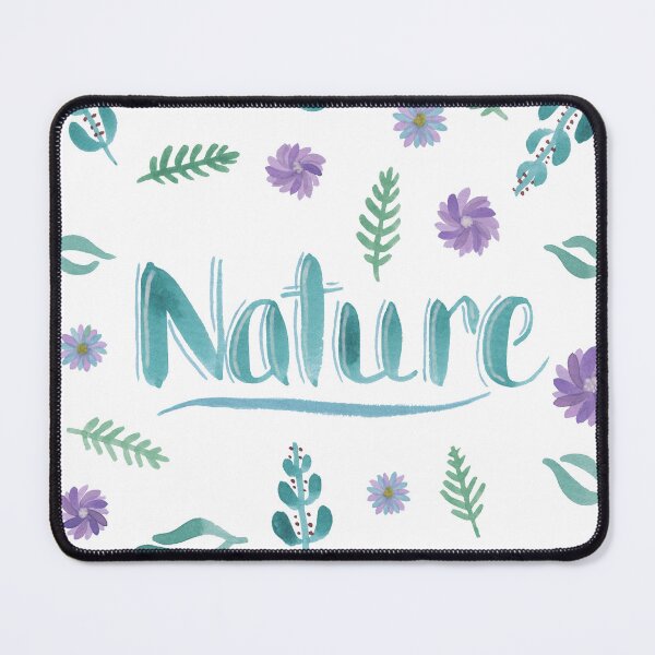 Item preview, Watercolor Brush Lettering - Nature with Leaves and Flowers on White designed and sold by Karen McFarland.