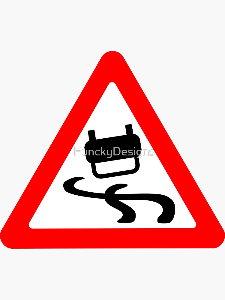 "Slippery When Wet Funny Car Tumbling Bumper Sticker" Sticker for Sale