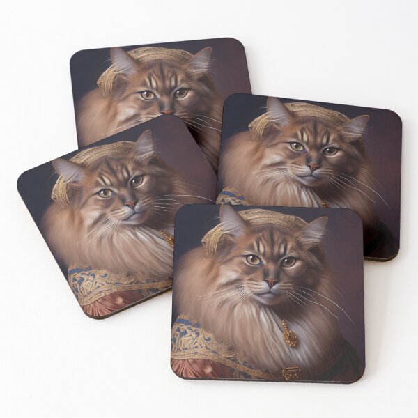 Item preview, Somali Cat Breed Portrait Royal Renaissance Animal Painting designed and sold by Nalaxation.