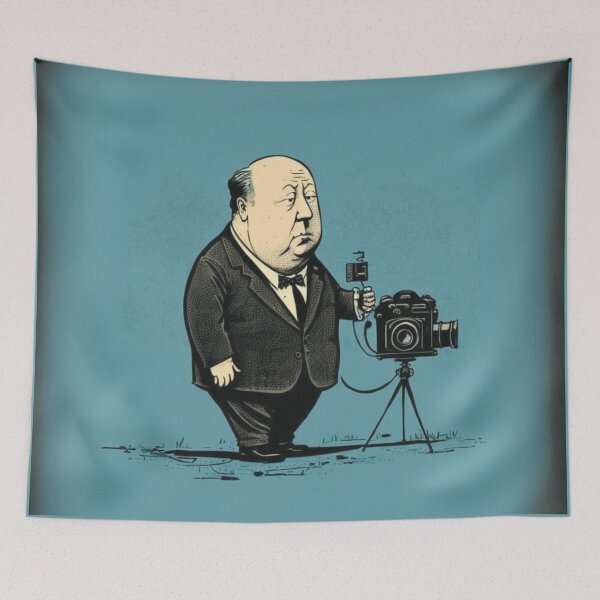 Item preview, Alfred Hitchcock illustration designed and sold by MeowStore21.