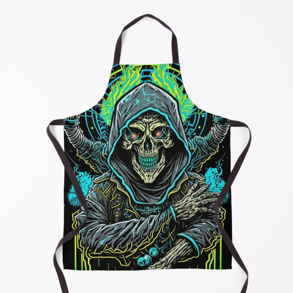 Item preview, Skeleton in hoodie. Psychedelic evil demon. Heavy Metal Series. designed and sold by designmadeasy.