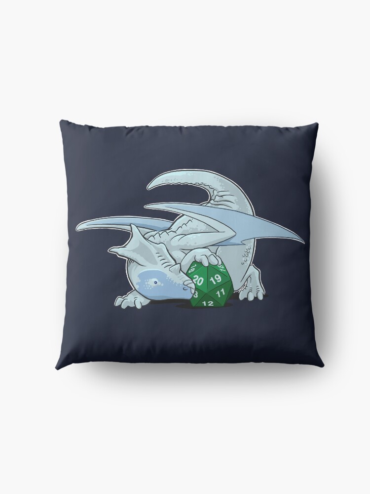 Alternate view of D20 White Dragon Floor Pillow