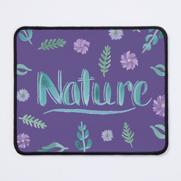 Item preview, Watercolor Brush Lettering - Nature with Leaves and Flowers on Ultra Violet designed and sold by Karen McFarland.