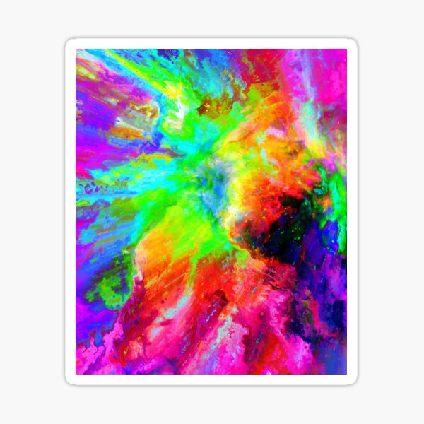 Neon-Regenbogen-Splatter Sticker