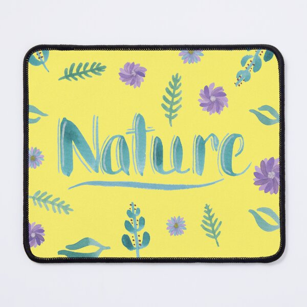 Item preview, Watercolor Brush Lettering - Nature with Leaves and Flowers on Yellow designed and sold by Karen McFarland.