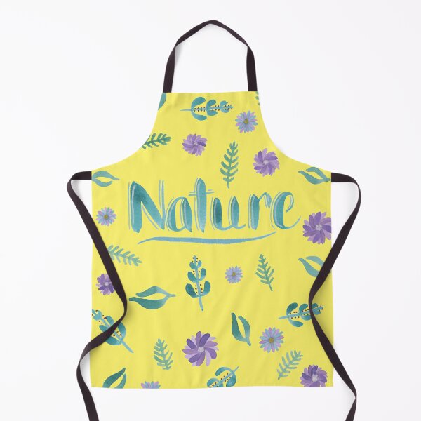 Item preview, Watercolor Brush Lettering - Nature with Leaves and Flowers on Yellow designed and sold by Karen McFarland.