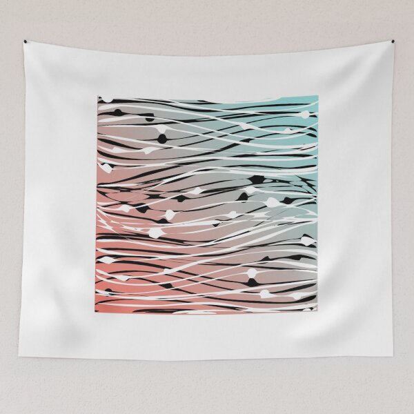 Item preview, Modern Chic Abstract Dots _amp_ Wavy Lines Gradient   designed and sold by outsickme3.
