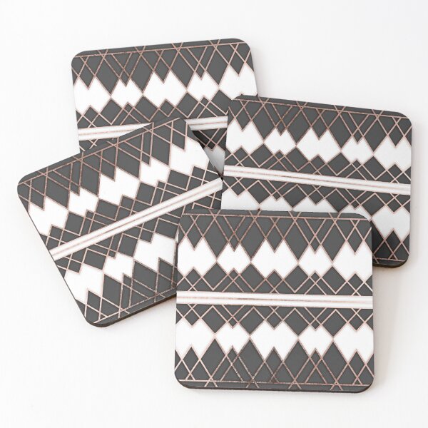 Item preview, Modern Chic Rose Gold Black and White Triangles   designed and sold by outsickme3.