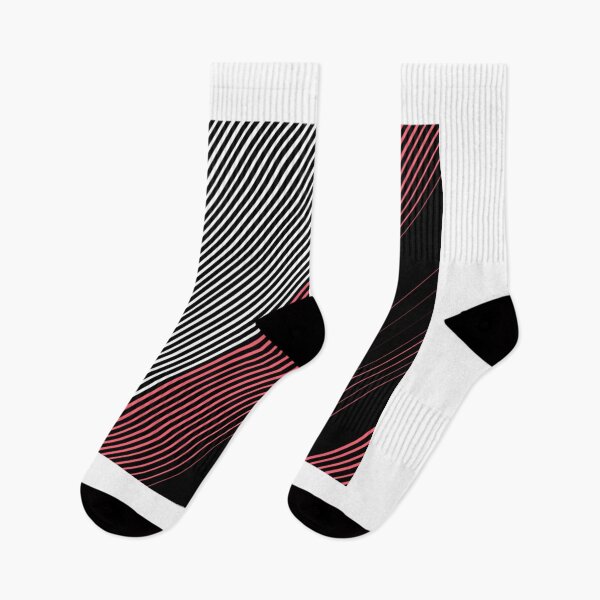 Item preview, Modern Red White and Black Stripes Pattern Fitted Scoop  designed and sold by outsickme3.