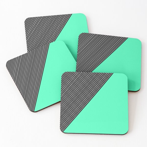 Item preview, Modern Teal and Black Checked Striped Color Block   designed and sold by outsickme3.
