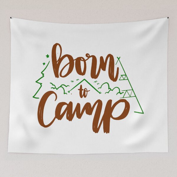 Item preview, Born to Camp: citas marrones y diseños verdes. designed and sold by jwebmarket.
